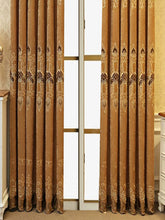 2 Pieces Elegant European Blackout Curtains - Simple Beige Velvet Decor Embroidery, UV Protection, Machine Washable Living Room And Bedroom, Light Control